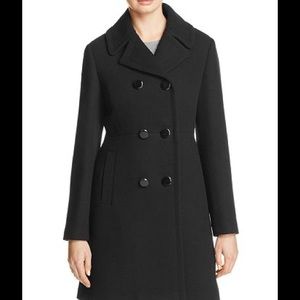 Kate Spade Black Double Breasted Wool Coat